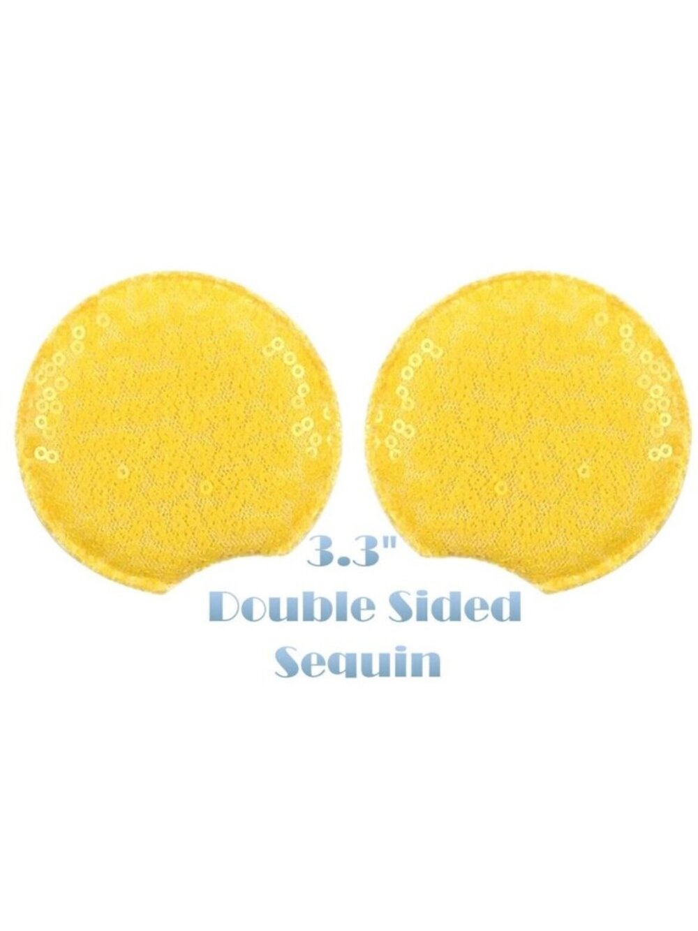Set of 10 Piece Sequin Mickey Mouse Ears DIY Yellow Padded Crafting 3." NEW